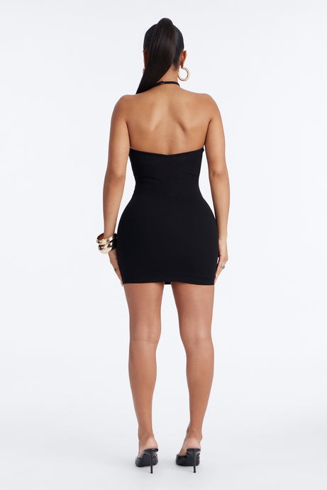 Celine Snatched Mini Dress - Black