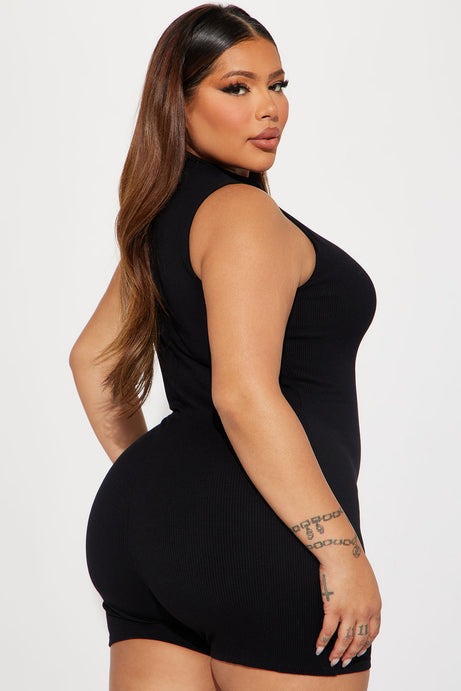 Amber Snatched Romper - Black