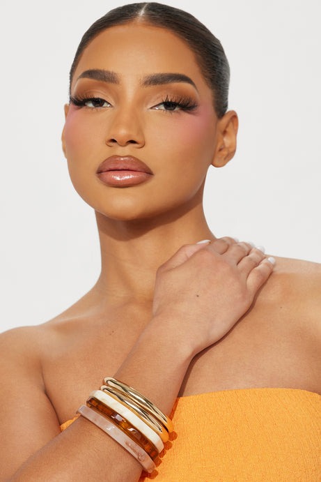 Bali Escape 5 Piece Bangle Set - Nude/combo