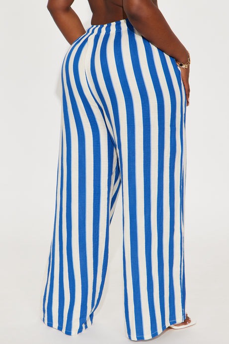 Tea Time Stripe Wide Leg Pant - Navy/combo