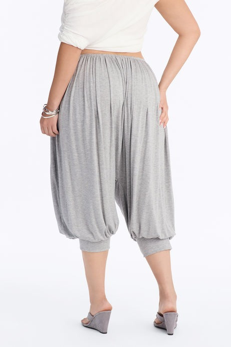 Luciana Low Rise Cuffed Harem Pant - Heather Grey
