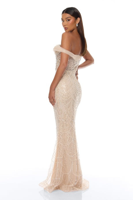 Diamond Of The Ball Sequin Gown - Champagne