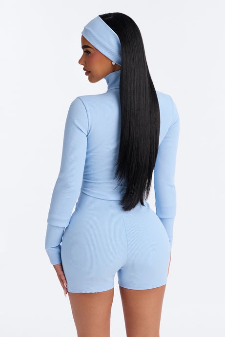 Katya Snatched 2 Piece Romper Set - Light Blue