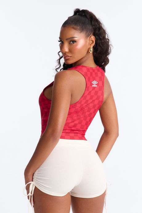 Umbro USA Checkered Cropped Tank - Red