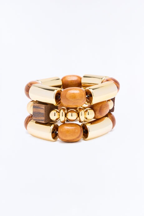 On The Coast 3 Piece Bracelet Set - Brown