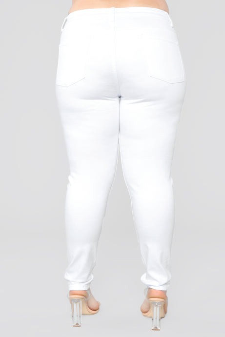 High Waisted Skinnies - White