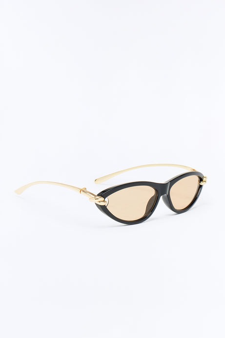 Docked Up Cat Eye Sunglasses - Black