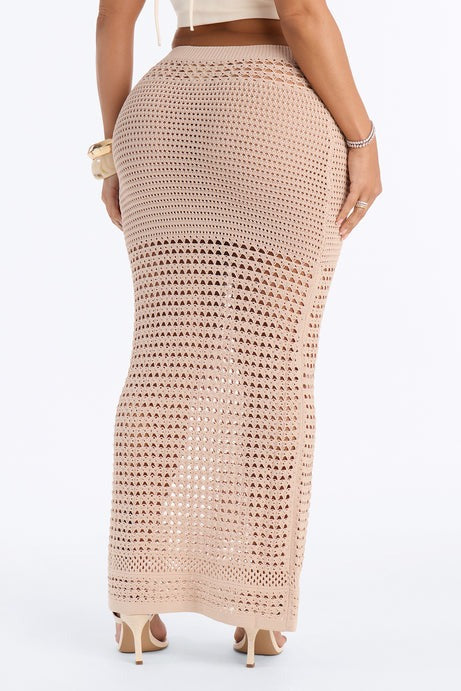 Cora Crochet Maxi Skirt - Natural