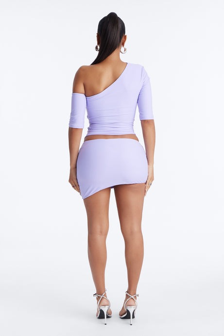 Roxy Form Double Lined Mini Skirt Set - Purple