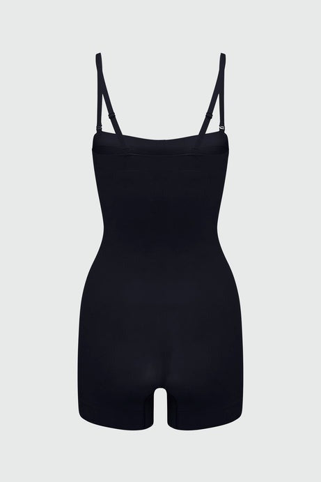 Nova Sculpt Seamless Strong Compression Strapless Shortie Bodysuit - Black