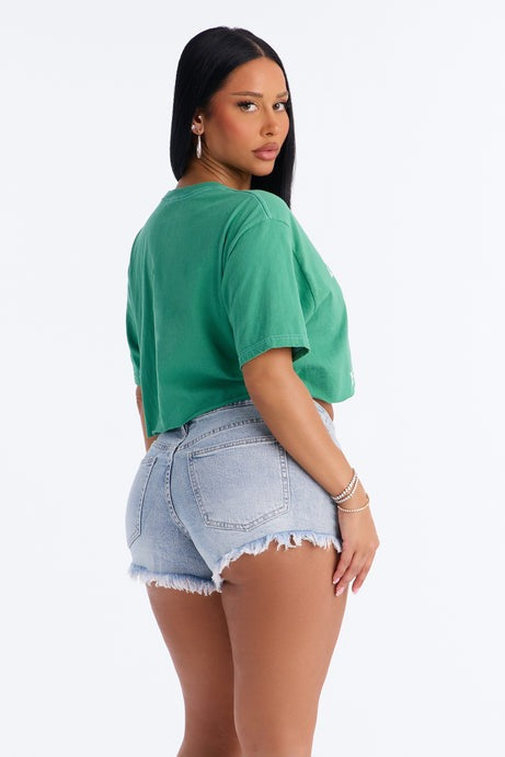 St. Tropez Yacht Club Cropped Tee - Hunter