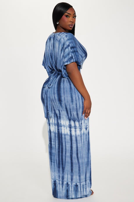 Gigi Tie Dye Maxi Dress - Blue/combo