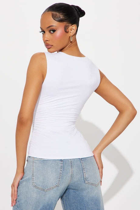 Daniella Square Neck Top - White