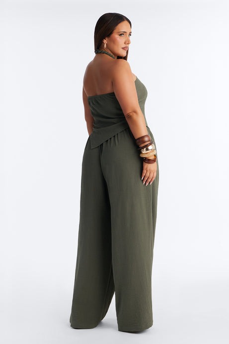 Mariana Halter Pant Set - Olive