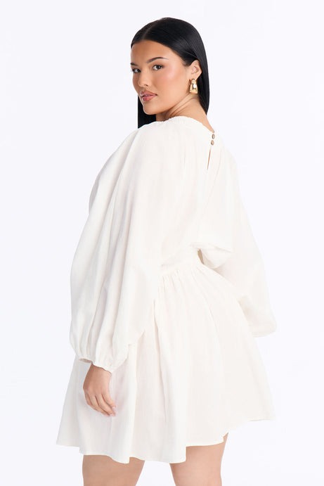 Rory Poplin Mini Dress - White