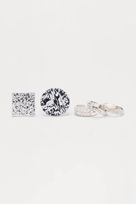 Wish Upon 5 Piece Ring Set - Silver