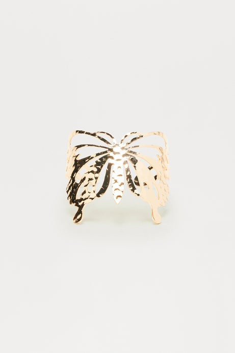 3D Butterfly Cuff Bracelet - Gold