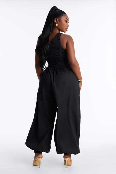Priya Balloon Leg Jumpsuit - Black