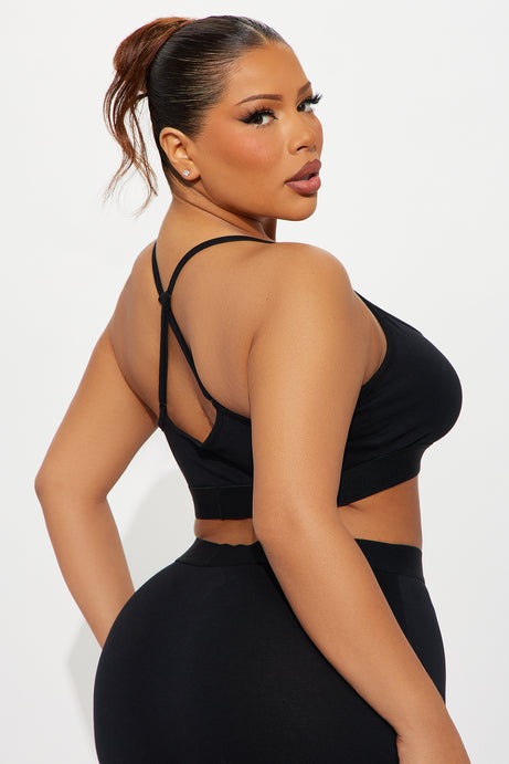 FN Mood Scoop Cami Cotton Bra - Black