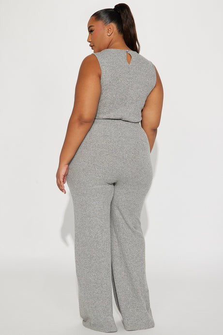 Express Your Style Jumpsuit - Heather Grey