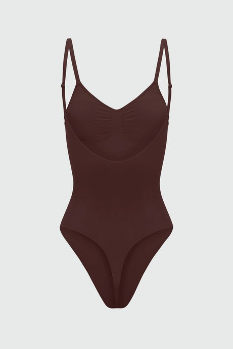 Nova Sculpt Seamless Strong Compression Low Back Thong Bodysuit - Coco