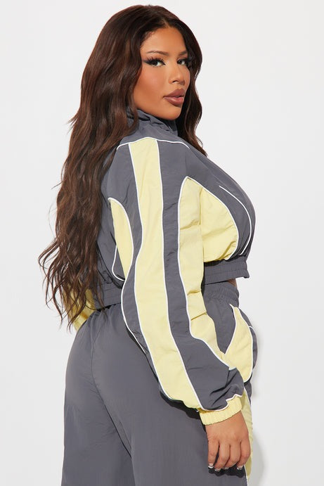 New Era Colorblock Windbreaker Jacket - Charcoal/combo