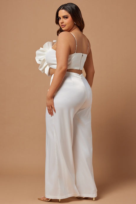 Rosalia Flower Pant Set - White