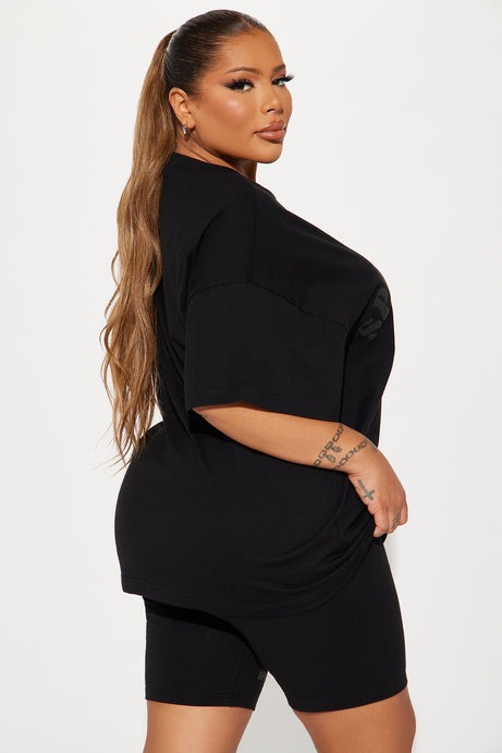 Sporty & Lux Biker Short Set - Black