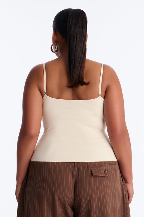 Luminous Love Padded Sweetheart Neck Tank Top - Cream
