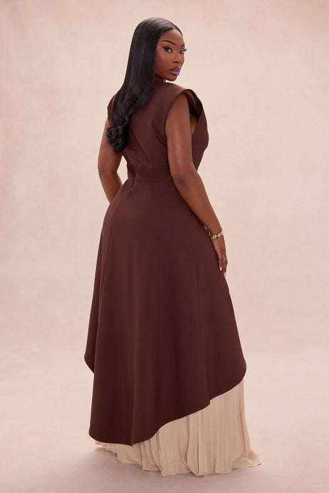 Paris Pleated Pant Set - Chocolate