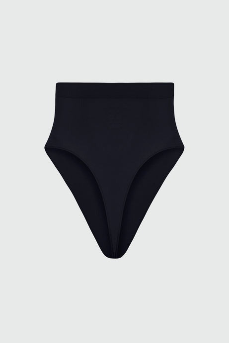 Nova Sculpt Seamless Strong Compression Mid Waist Thong - Black