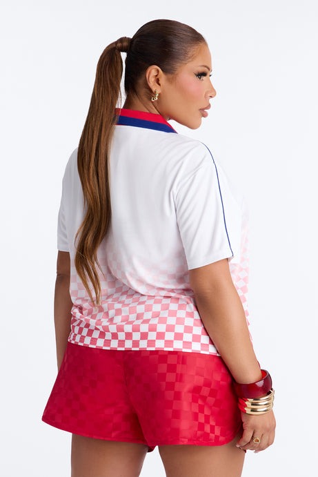 Umbro Checkered Soccer Jersey - White