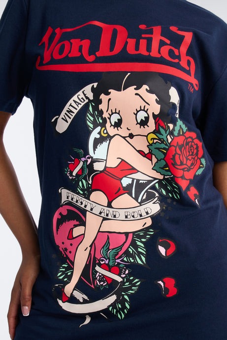 Von Dutch x Betty Boop Vintage Beauty Tee - Navy