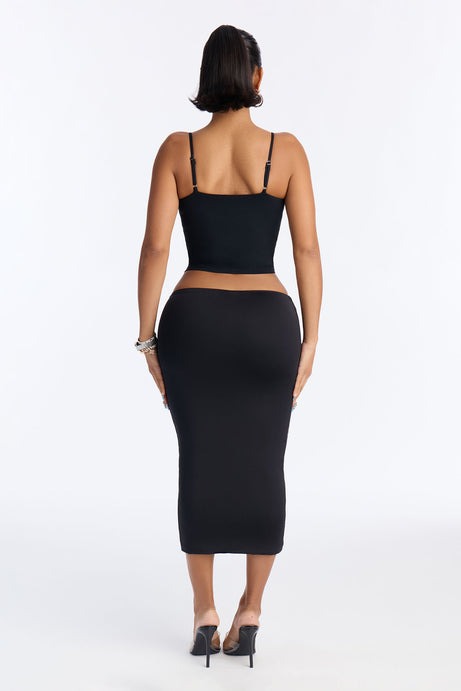 Second Skin Bra Pad V Neck Cami - Black