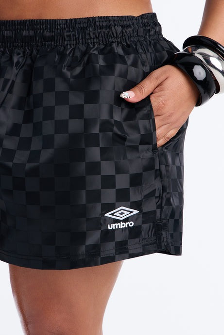 Umbro Checkered Athletic Soccer Shorts - Black