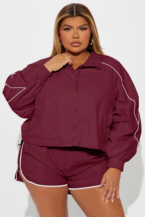 Keep Your Cool Windbreaker - Burgundy