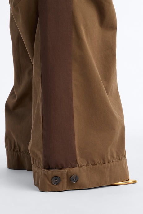 Zuri Mid Rise Colorblock Wide Leg Pant 32â3 - Olive/combo