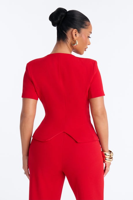 Mission Accomplished Short Sleeve Blazer - Red