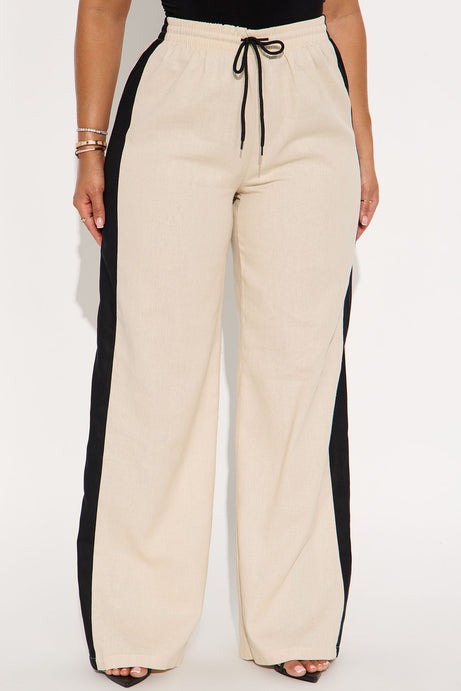 Vacay Is Calling Wide Leg Linen Pant - Khaki
