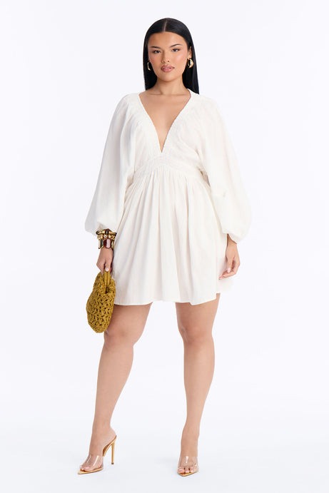 Rory Poplin Mini Dress - White