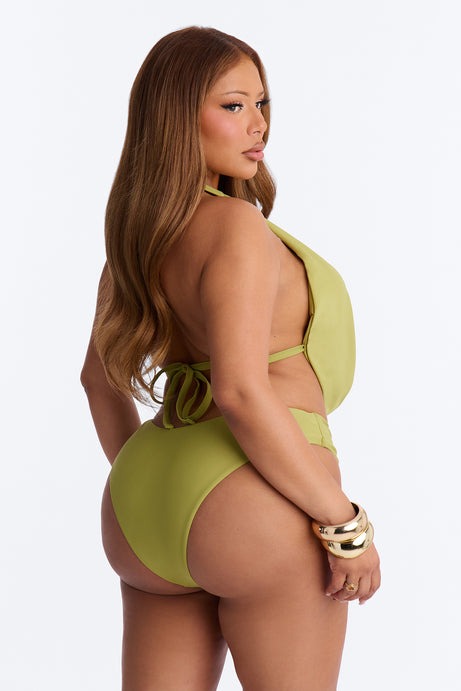 Sea Breeze Sway 2 Piece Cowl Neck Bikini Set - Olive