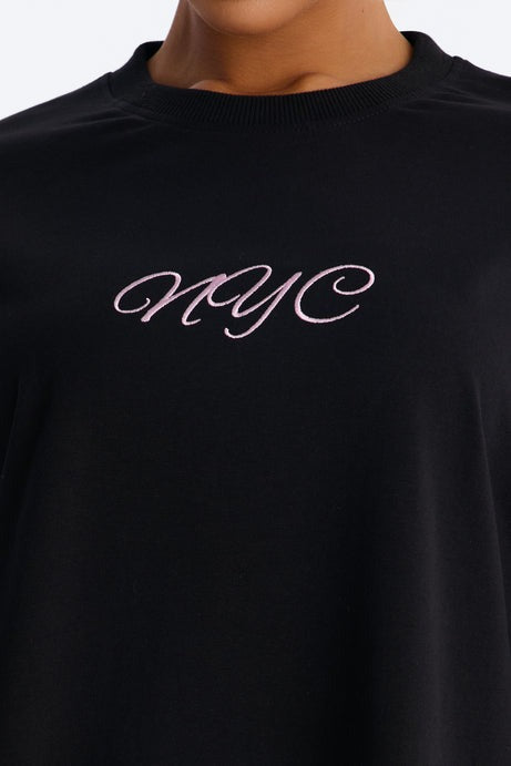New York Or BowWhere Short Set - Black/Pink