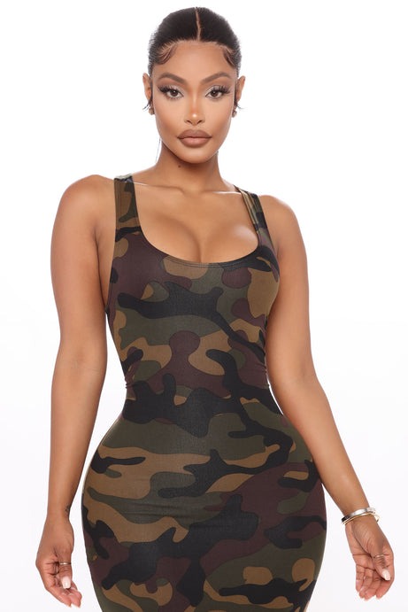Day Out Printed Midi Dress - Camouflage
