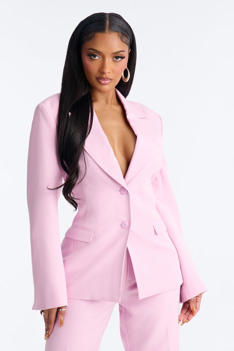 Kendall Hourglass Fitted Blazer - Pink