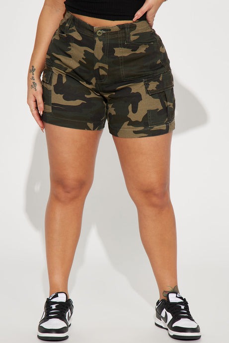 Come On Over Camo Cargo Shorts - Camouflage