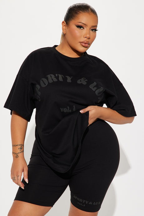 Sporty & Lux Biker Short Set - Black