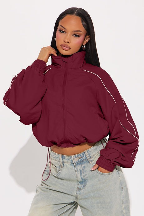 Keep Your Cool Windbreaker - Burgundy