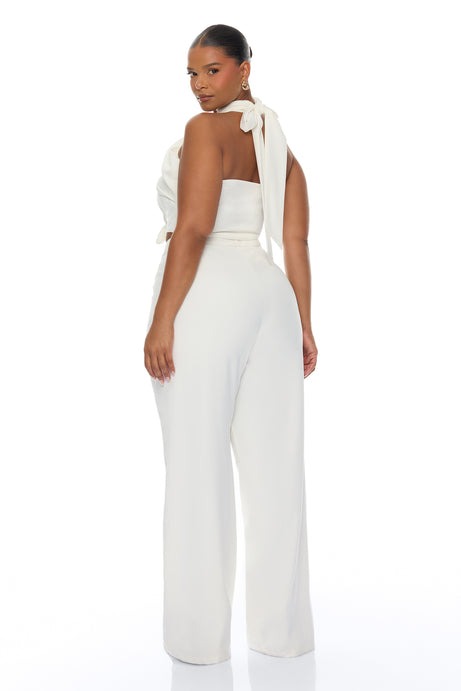 Clarice Wide Leg Pant Set - White/combo