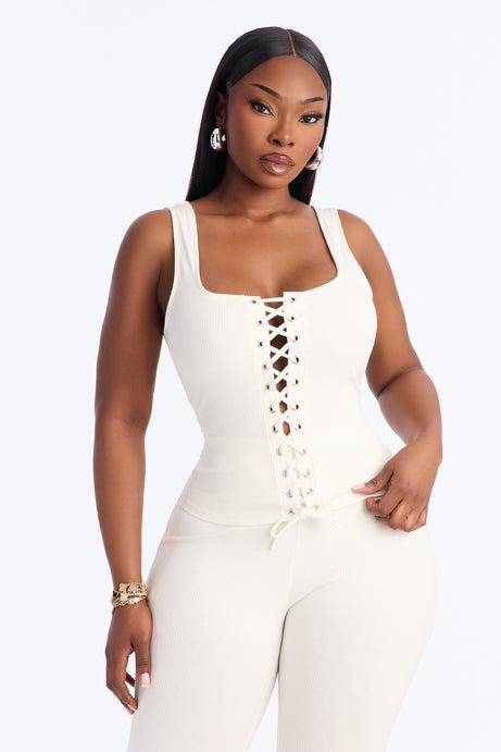 Carina Snatched Pant Set - Off White