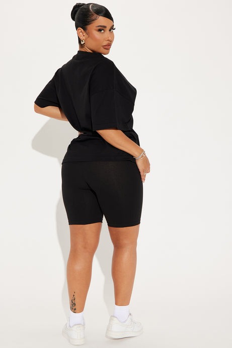 Sporty & Lux Biker Short Set - Black